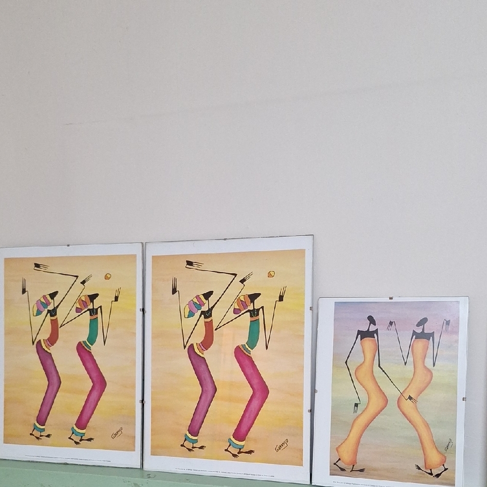 Colorful Abstract Art Prints - 5 Prints - 3 In Acrylic Frames